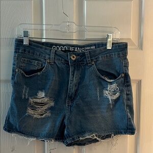 GOGO Distressed Jean Shorts - Dark Blue